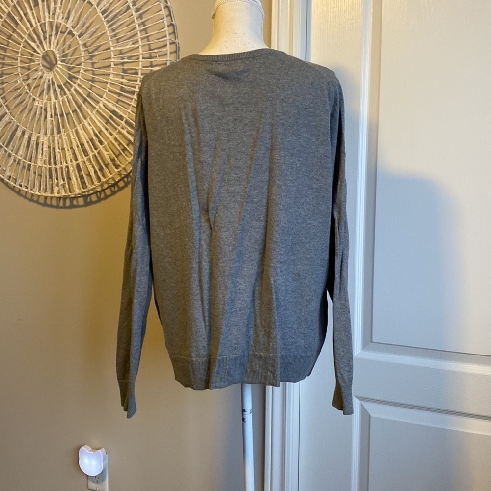 Old Navy - Adorably Sweet Grey Cardigan with Pink Polka Dots - Picture 3 of 10